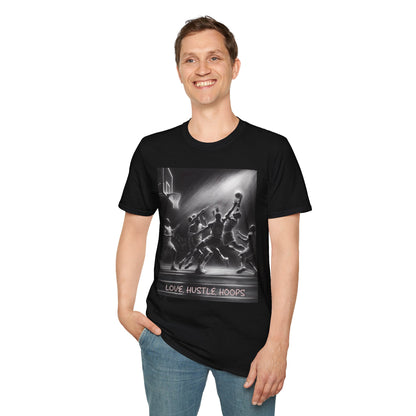 Unisex Softstyle T-Shirt - Love Hustle Hoops Basketball Tee