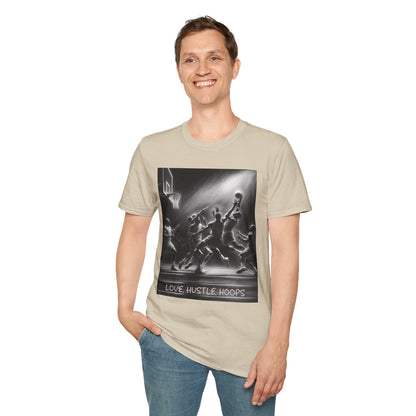 Unisex Softstyle T-Shirt - Love Hustle Hoops Basketball Tee