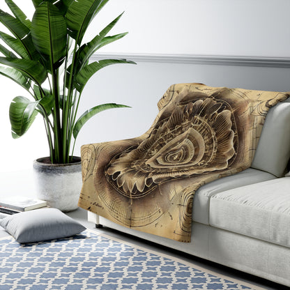 Sherpa Fleece Blanket - Vintage Style Scientific Diagram Design