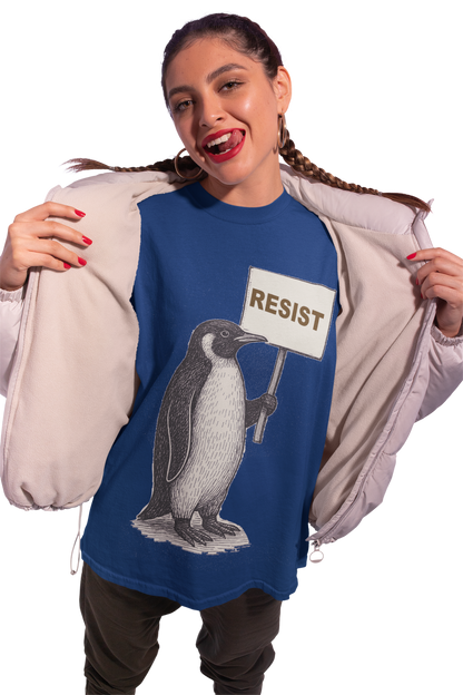 Resist all invaders in the this Proud Penguin T Shirt