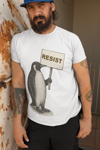 Resist all invaders in the this Proud Penguin T Shirt